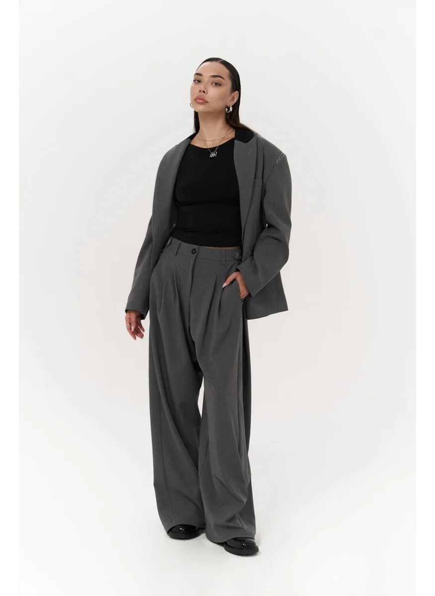 Mai Collection Buller Belt Detail Smoked Trousers