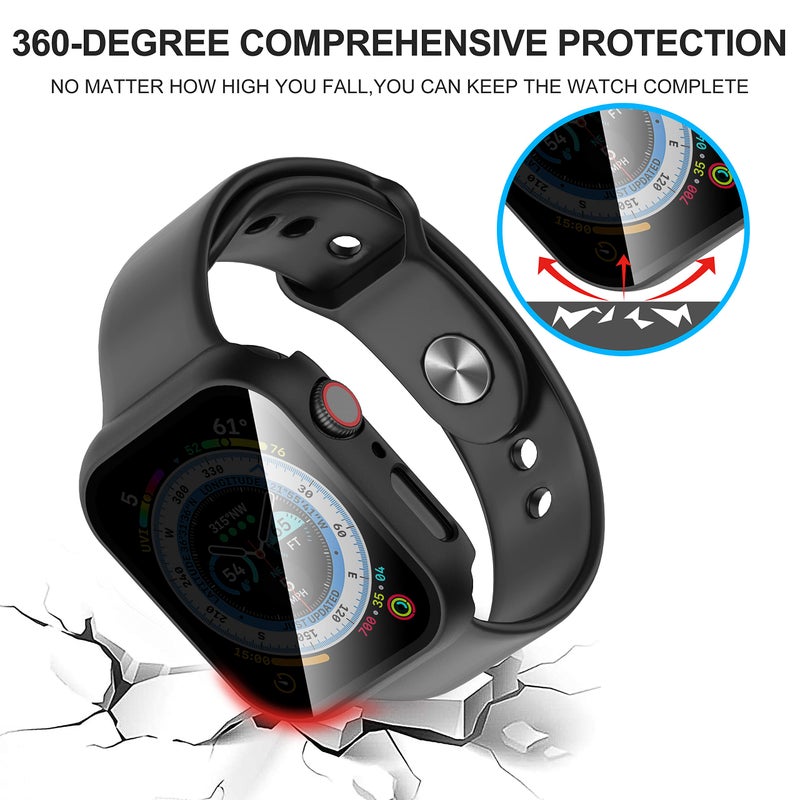 Suoman 3-Pack for Apple Watch 45mm Privacy Screen Protector Case, [Anti-Peeping] Ultra-Thin Tempered Glass Protective Cover - Image 5