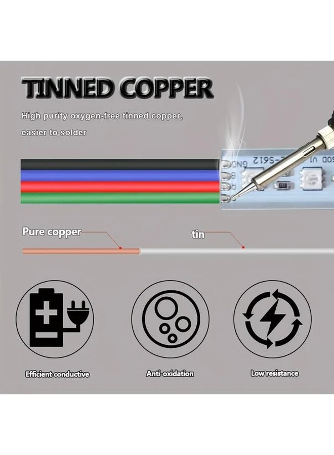 393 7 Inch 4 Pin RGB Extension Cable For WS2812B WS2811 LED Strips 12V 24V DC - Image 5