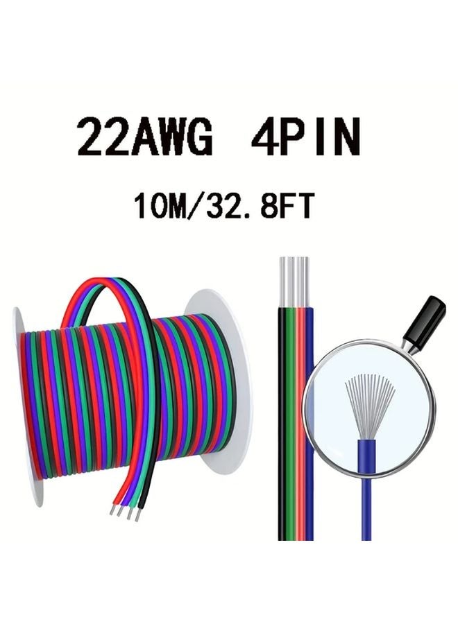393 7 Inch 4 Pin RGB Extension Cable For WS2812B WS2811 LED Strips 12V 24V DC - Image 1