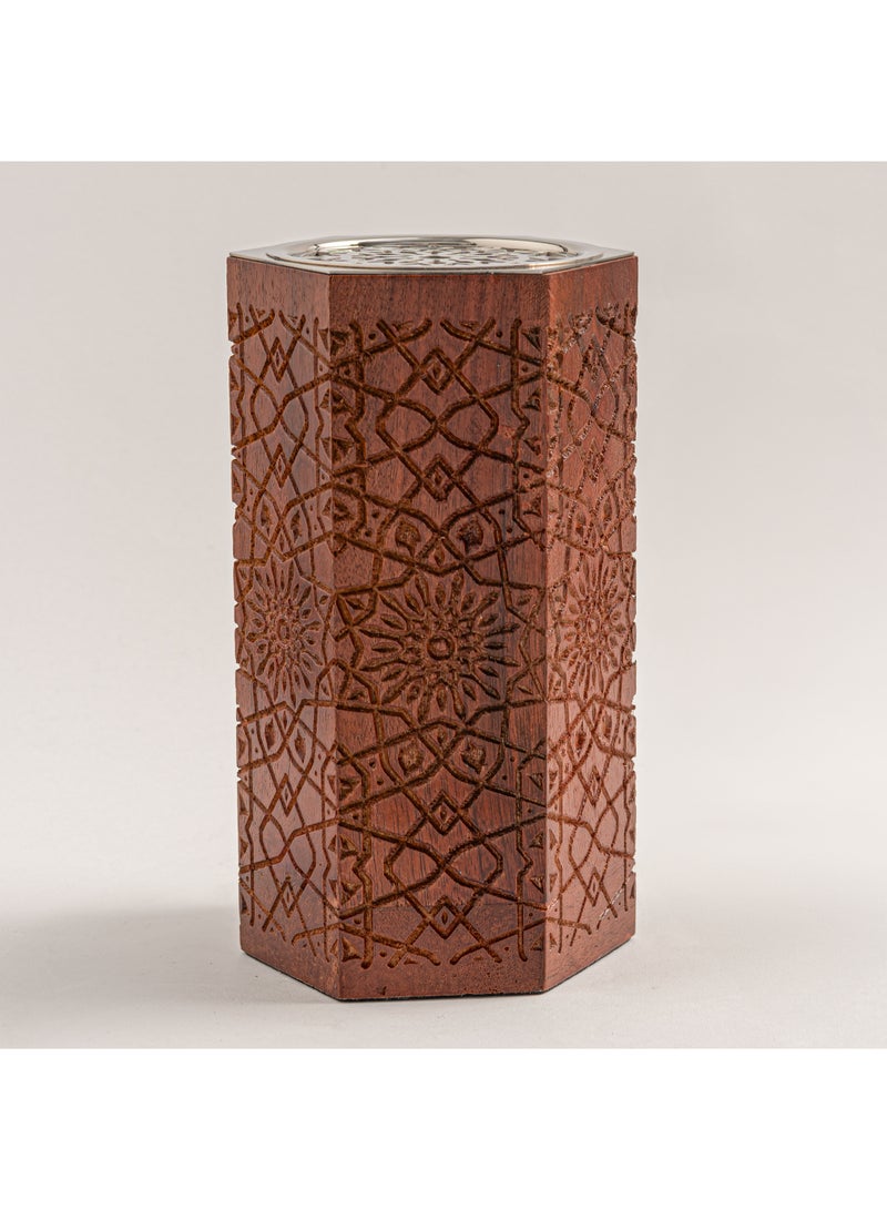 Homez Bahja collection wood oud burner   10*10*20 cm - Image 1