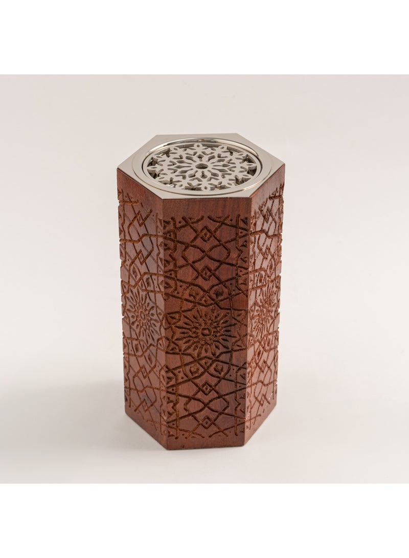 Homez Bahja collection wood oud burner   10*10*20 cm - Image 2