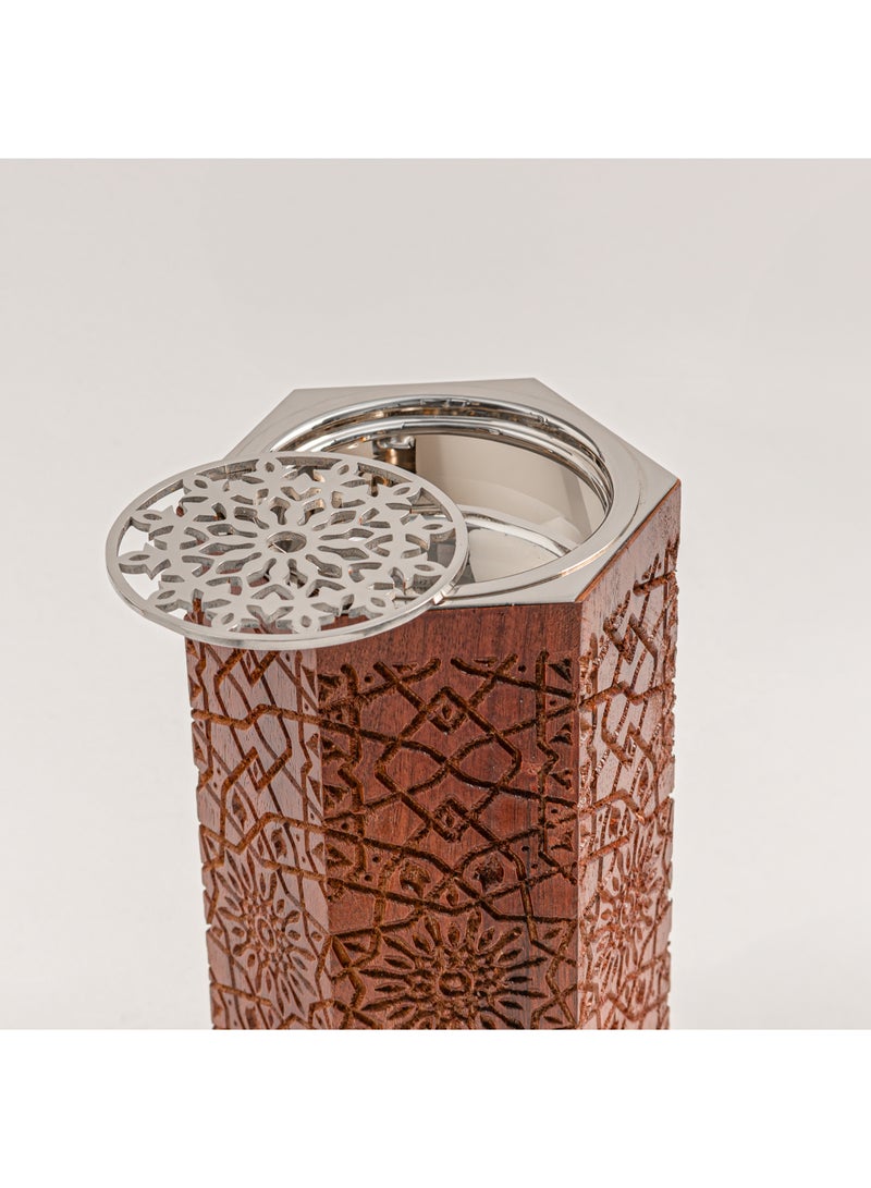 Homez Bahja collection wood oud burner   10*10*20 cm - Image 4