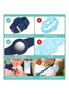 SYOSI Airtag Wristbands for Kids Soft Silicone Airtag Bracelet Lightweight Waterproof Compatible with Apple Airtag Watch for Children and Toddler 2 Pcs  - Image 5