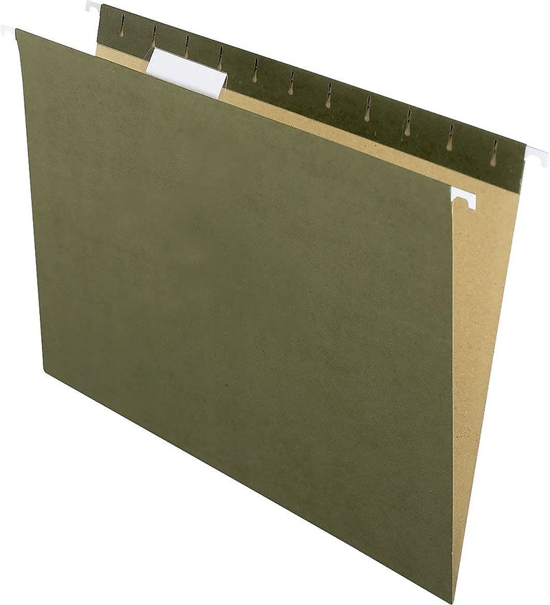 Pendaflex Earthwise by Pendaflex 100% Recycled Hanging Folders, Letter Size, 1/5 Cut, Standard Green, 25 per Box (74517) - Image 2
