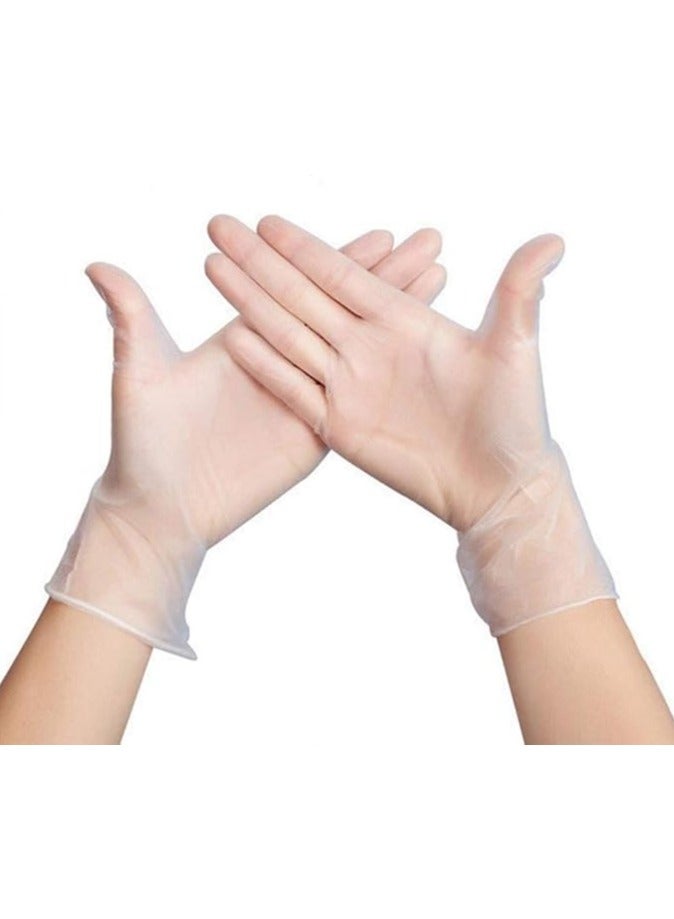 ECVV 100 Pack Disposable Transparent Vinyl Gloves, Non-sterile, Food Safe, Latex Free, Virus Protection, Protective Gloves, Premium Quality for Everyday Use, Large  - Image 1