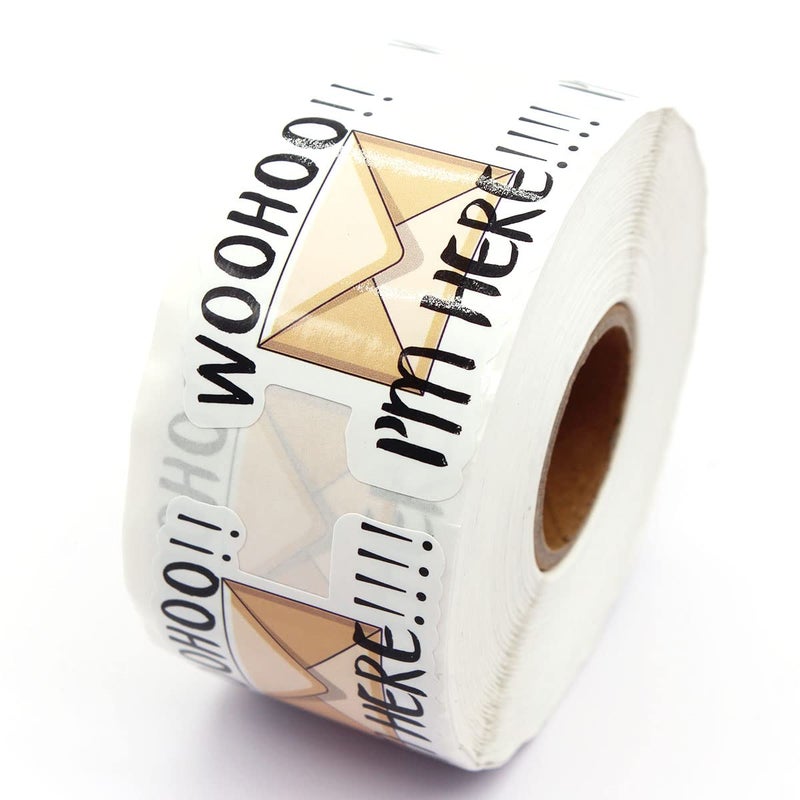 Im Here Handmade Stickers  Thank You  Mail Labels 500 Per Roll for Small Business  Online Retailers