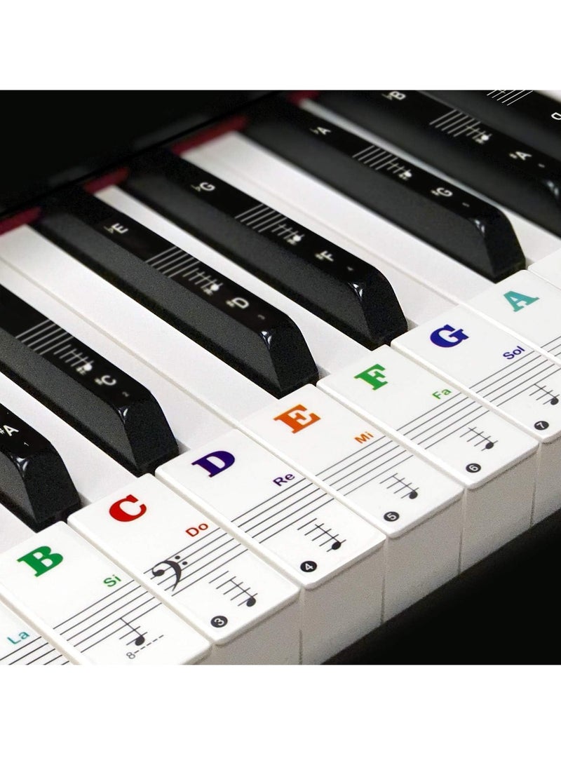 سجن سفما شفافة قابلة للإزالة لوحة مفاتيح البيانو ملصقا مع لون الحروف الكبيرة ، 88 / 61 / 54 / 49 مفاتيح البيانو للمبتدئين لتعلم - Image 1