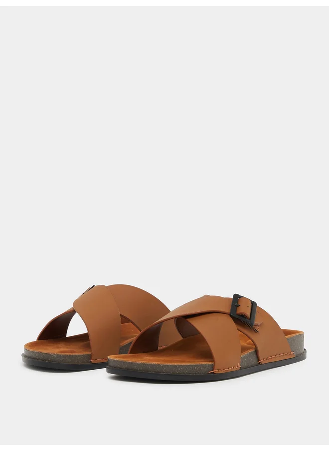 Styli Styli Cross Band Platform Sole Sandals