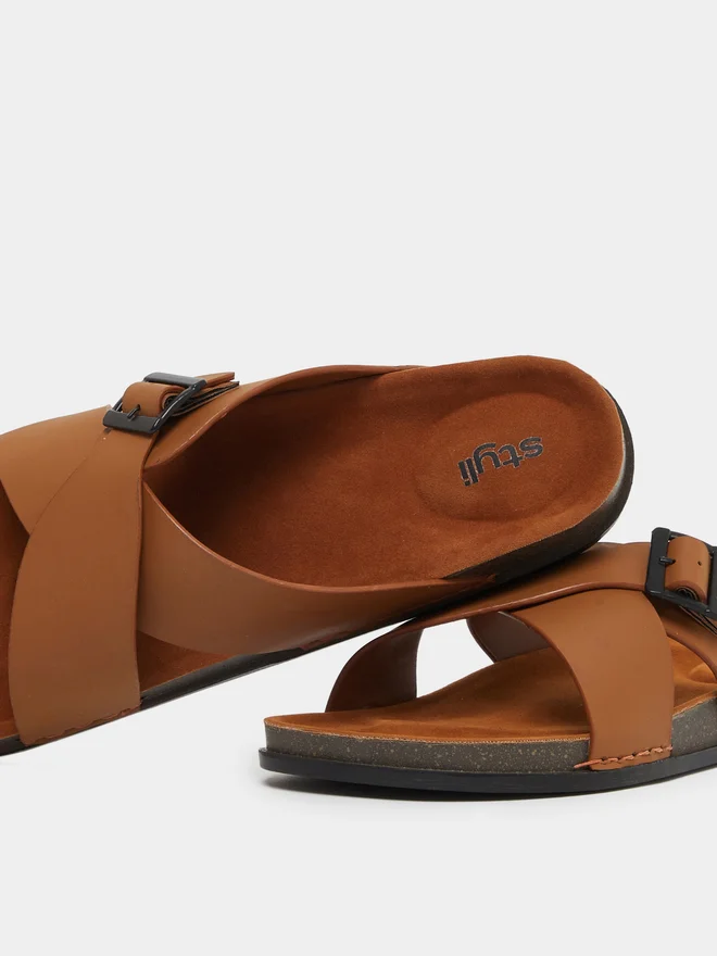 Styli Styli Cross Band Platform Sole Sandals