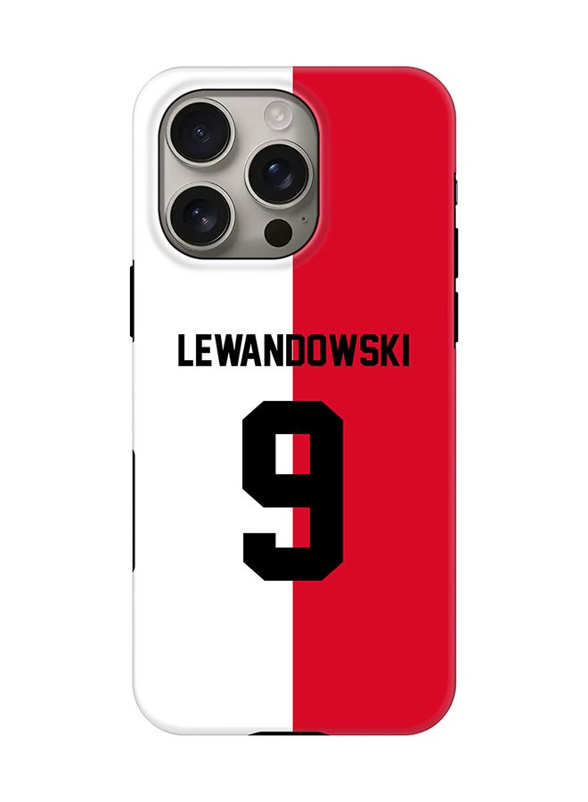 Stylizedd Tough Pro Magnetic Case for iPhone 16 Pro, Dual Layer hybrid PC + TPU Mobile Cover Matte - Football - Poland,  Lewandowski - Image 1