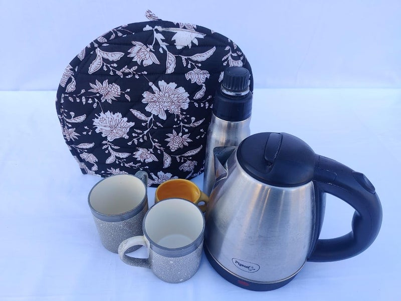 Malan Bai Mandala Tea Cozy Cover White Hand Block Winter Tea Cozy Cotton Tea Kettle Warmer Pot Cover Hot Coffee Cover Handamde Kitchen Décor Brand: Malan Bai (Pattern 4) - Image 1