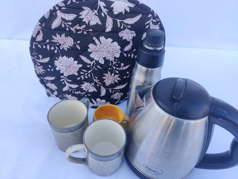 Malan Bai Mandala Tea Cozy Cover White Hand Block Winter Tea Cozy Cotton Tea Kettle Warmer Pot Cover Hot Coffee Cover Handamde Kitchen Décor Brand: Malan Bai (Pattern 4) - Image 3