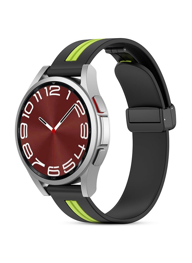 O Ozone Bands For Samsung Galaxy Watch 7 6 5 4 FE 40mm 44mm 45mm/Galaxy Watch 6 4 Classic 43mm 47mm 42mm 46mm Two-tone band with Magnetic Buckle- Black Green  - Image 1
