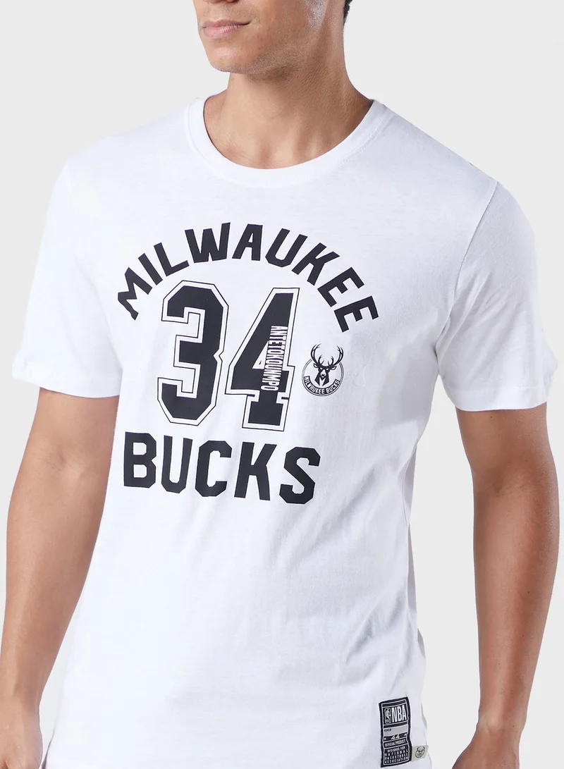 Nba  NBA Antetokounmpo Giannis Milwaukee Bucks T-Shirt for Men | Best Price UAE