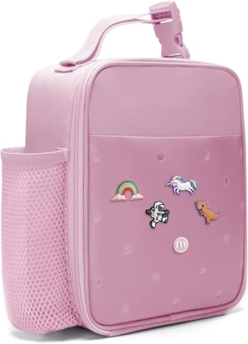 MEXS Kids Lunch Bag DIYInsulated Lunch Box for Boys Girls Toddler Lunch Cooler Bag for School Double Insulation PortableReusable WaterOilProof Lining Easy Clean for Ages 3 UnicornDinosaur - Image 1