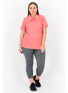 Champion Women Sportswear Fit Short Sleeves Training Polo Shirt, Pink  - Image 2