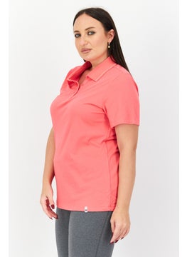 Champion Women Sportswear Fit Short Sleeves Training Polo Shirt, Pink  - Image 3