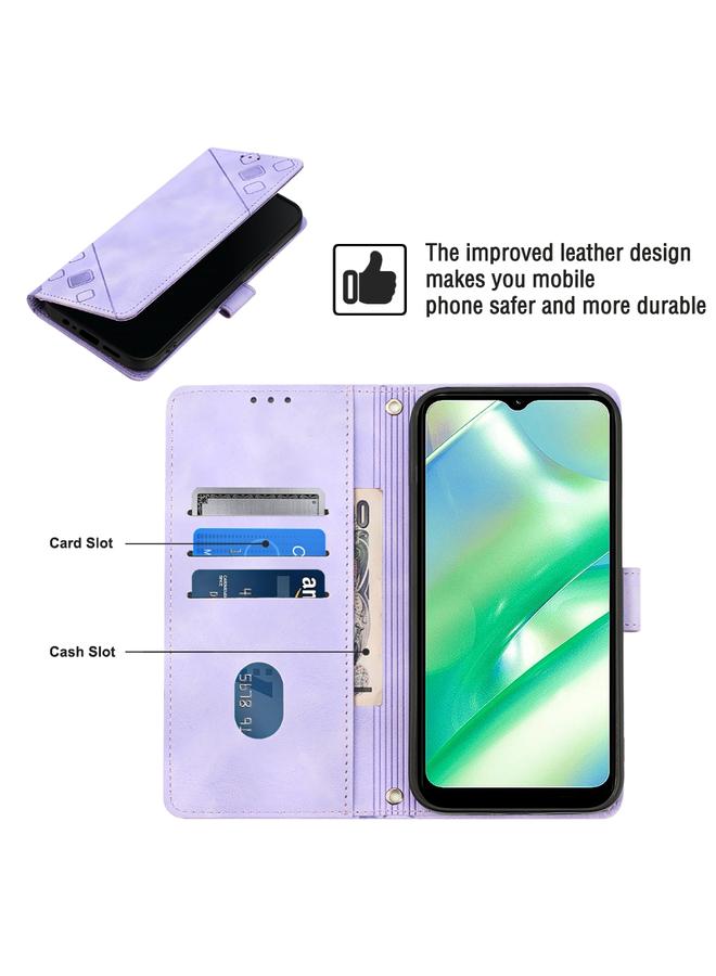 اس-توب جراب هاتف Realme C33 مصنوع من الجلد المنقوش بملمس الجلد - Image 5