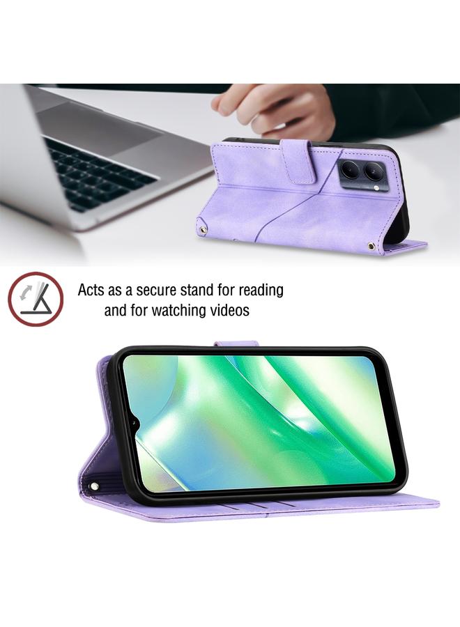 اس-توب جراب هاتف Realme C33 مصنوع من الجلد المنقوش بملمس الجلد - Image 4