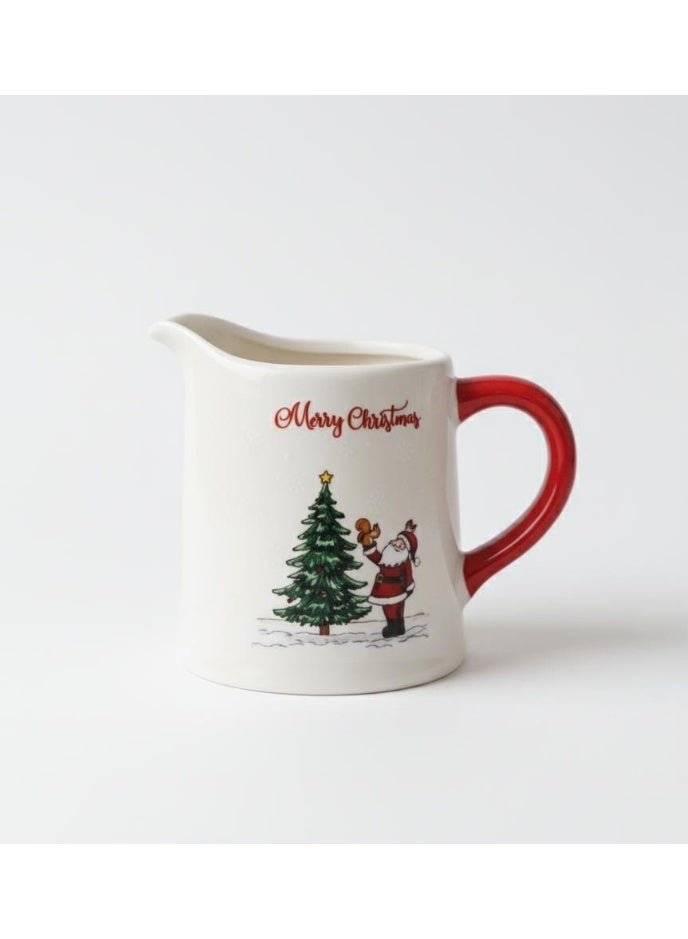 AKDC White & Red Ceramic Christmas Teapot 600 ml – Merry Christmas Themed Holiday Teapot - Image 1