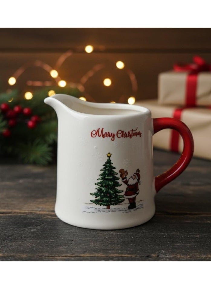 AKDC White & Red Ceramic Christmas Teapot 600 ml – Merry Christmas Themed Holiday Teapot - Image 2