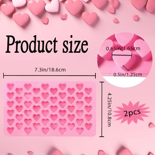 YCDMLJC 2 Pcs Heart Silicone Molds,Gummy Molds,Nonstick Food Grade Silicone,for Baking Chocolate Jelly Cake Candy - Image 2