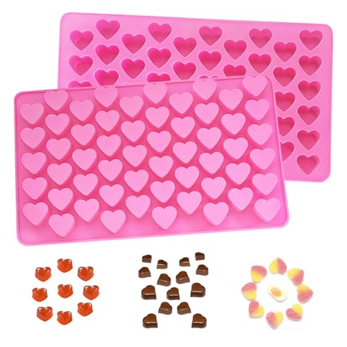 YCDMLJC 2 Pcs Heart Silicone Molds,Gummy Molds,Nonstick Food Grade Silicone,for Baking Chocolate Jelly Cake Candy - Image 1