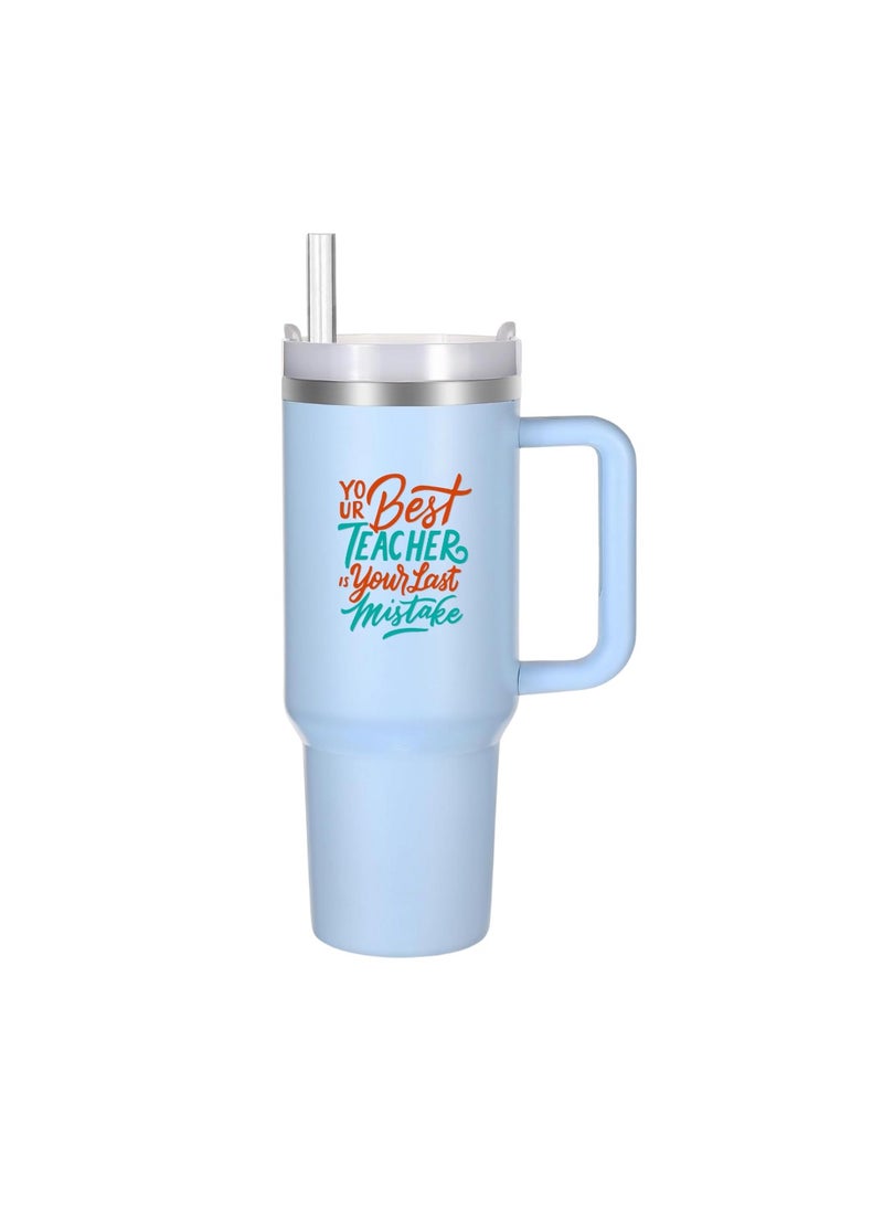 PRINTSHOP4ME - Teachers Day Tumbler Mug 1.2L With Lid&Straw|Double Walled Printed Tumbler Mug|Insulated Reusable Stainless Steel Tumbler Mug|Gift For Teachers - Image 1