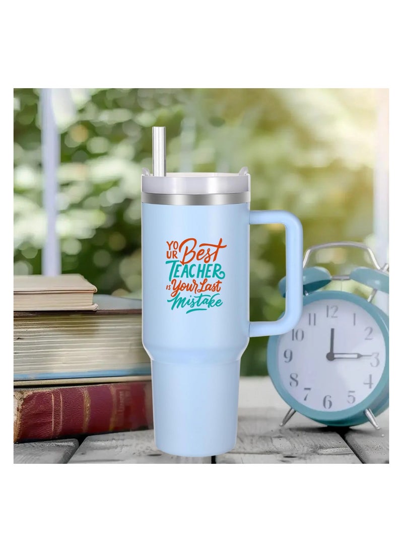 PRINTSHOP4ME - Teachers Day Tumbler Mug 1.2L With Lid&Straw|Double Walled Printed Tumbler Mug|Insulated Reusable Stainless Steel Tumbler Mug|Gift For Teachers - Image 1