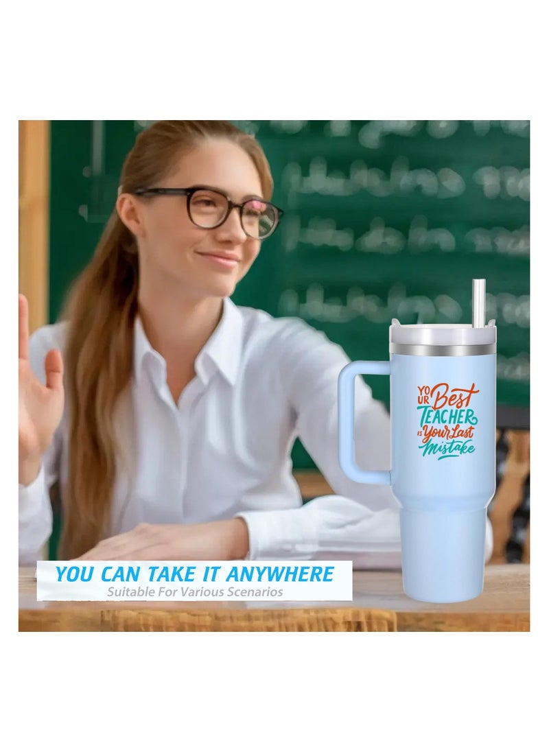 PRINTSHOP4ME - Teachers Day Tumbler Mug 1.2L With Lid&Straw|Double Walled Printed Tumbler Mug|Insulated Reusable Stainless Steel Tumbler Mug|Gift For Teachers - Image 1
