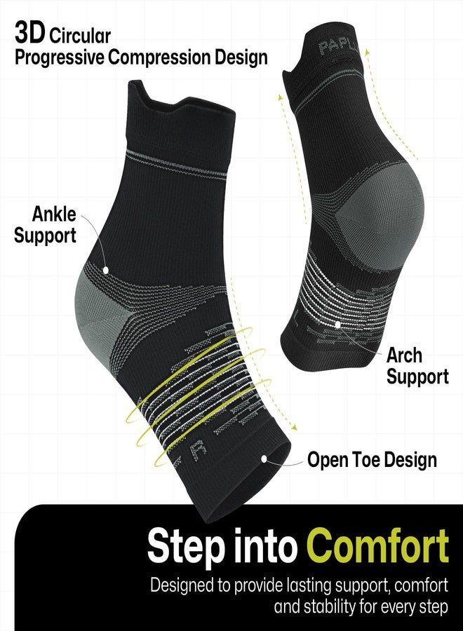 PAPLUS 3 Pairs Ankle Brace for Men and Women, Foot Brace for Plantar Fasciitis and Achilles Tendonitis Relief, Ankle Compression Socks for Women - Image 3