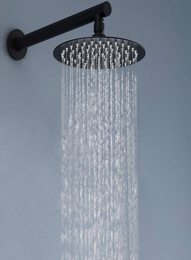 Voolan 15“ Round Shower Arm with Flange and Teflon Tape, Extension Shower Head Arm for Bathroom Fixed Shower Head, Solid Stainless Steel, Wall Mounted (Matte Black) - Image 5