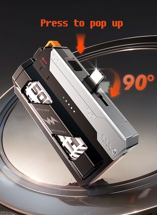 Kelesa Power Bank 25000mAh (total capacity) , charging case with 4 replaceable batteries, power bank with 1 removable battery, 5 batteries in total, Type-C interface, PD22.5W fast charging, compatible with Huawei, Samsung, Xiaomi and iPhone 17, 16 and 15. - Image 3