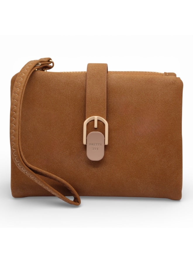 Prettyzys Elegant Compact Women’s Wallet with Zipper & Snap Closure - Image 1