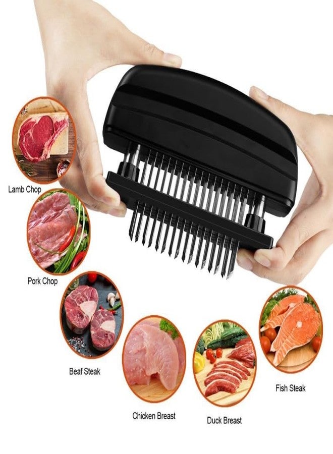 Auplex Meat Tenderizer with 48 Stainless Steel Blades - Heavy Duty Kitchen Tool for Tenderizing Beef, Chicken, Pork, Steak & More (Black) - Image 5