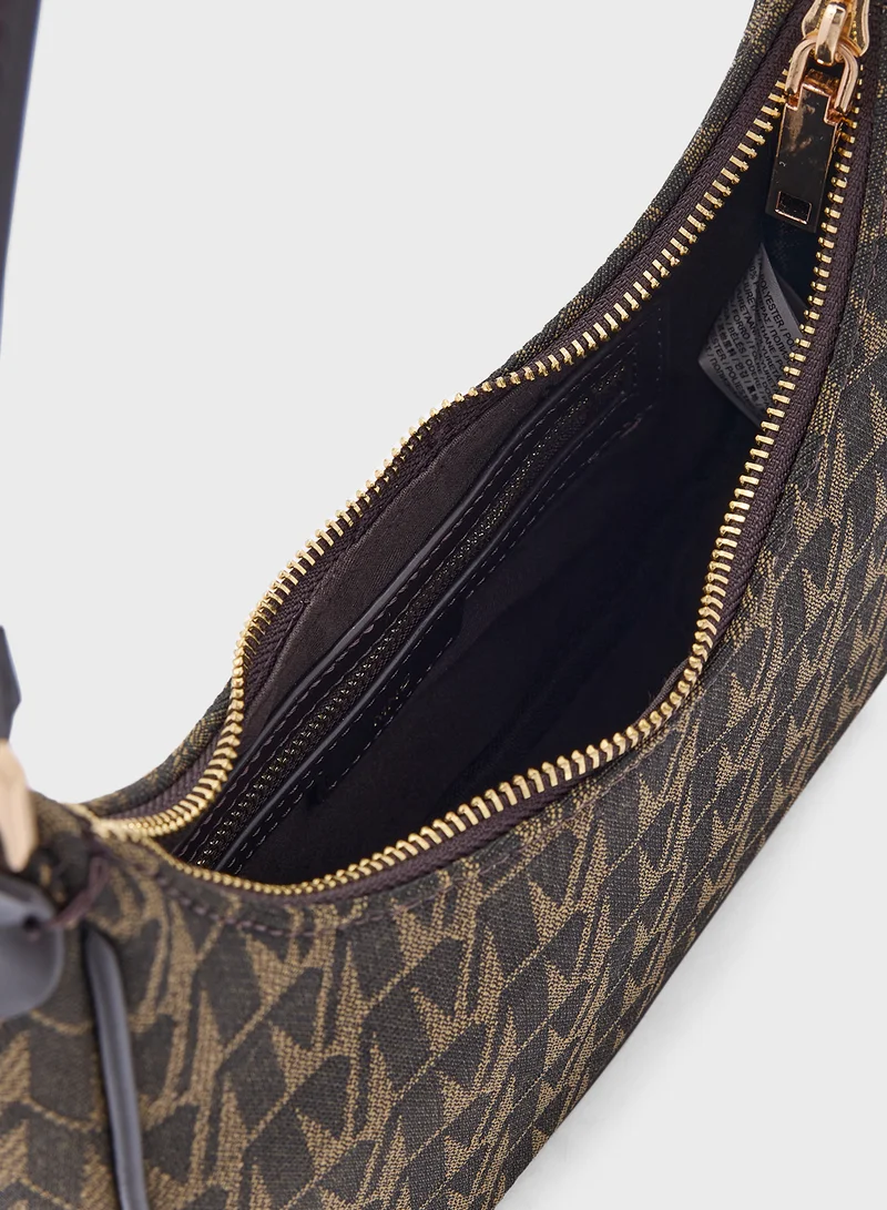 MANGO Jacquard Shoulder Bag