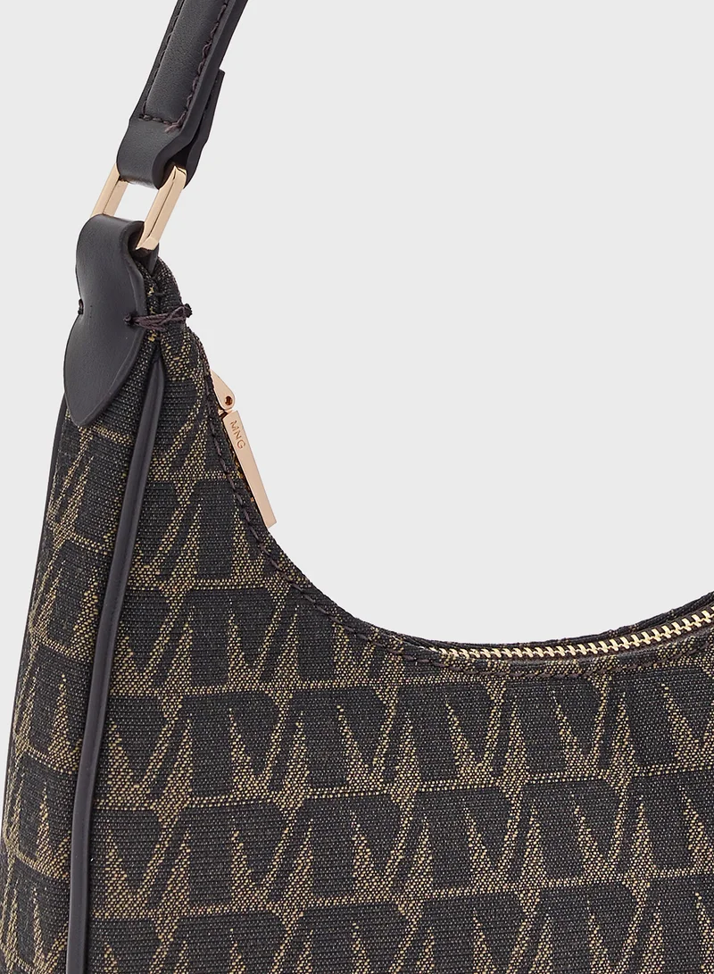 MANGO Jacquard Shoulder Bag