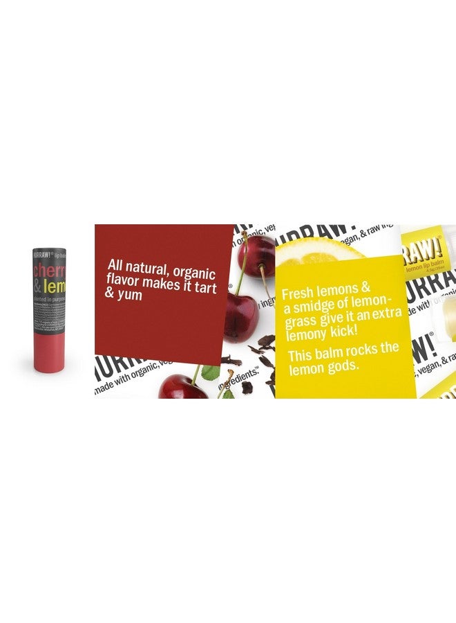 Hurraw! Cherry u0026 Lemon Lip Balm: Plastic-Free with new cardboard push-up tube. Certified Organic, 100% Natural Origin, Vegan, and Cruelty Free. Gluten Free. Bee, Shea, Soy and Palm Free. Made in USA - Image 3