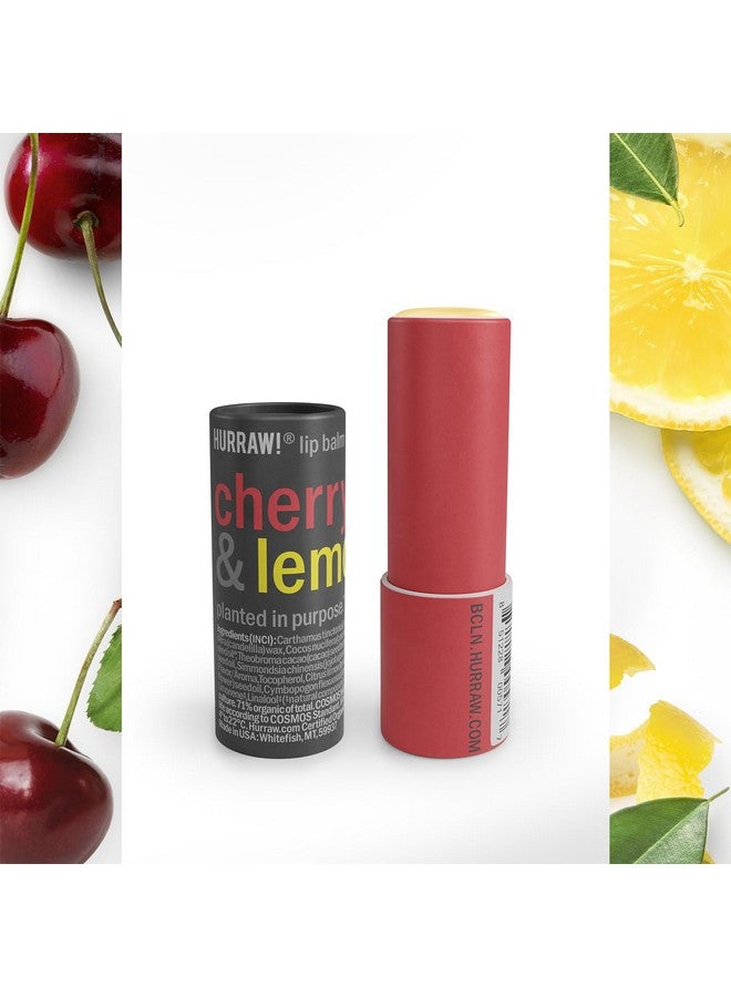 Hurraw! Cherry u0026 Lemon Lip Balm: Plastic-Free with new cardboard push-up tube. Certified Organic, 100% Natural Origin, Vegan, and Cruelty Free. Gluten Free. Bee, Shea, Soy and Palm Free. Made in USA - Image 5