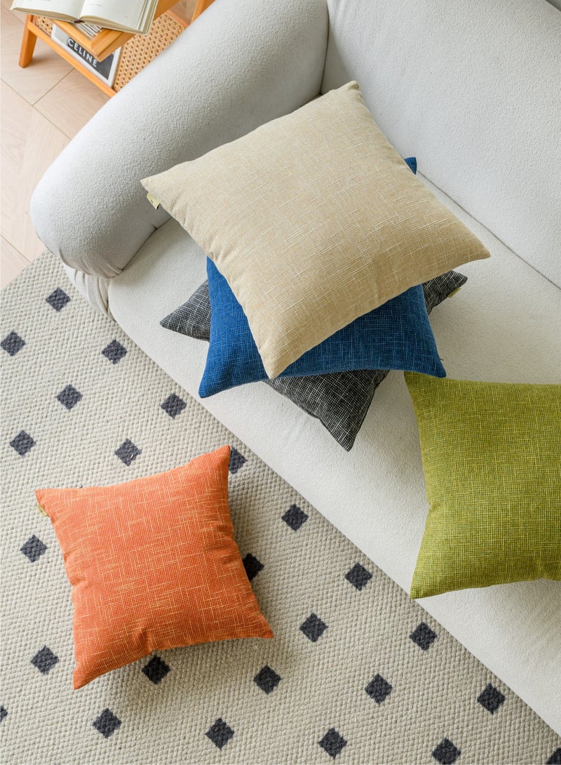 a moment a moment Set of 2 Beige Linen Decorative Throw Pillow Covers 45 x 45 CM Farmhouse Pillow Covers with Cross for Couch Sofa Bed Living Room Home Decor  - Image 5