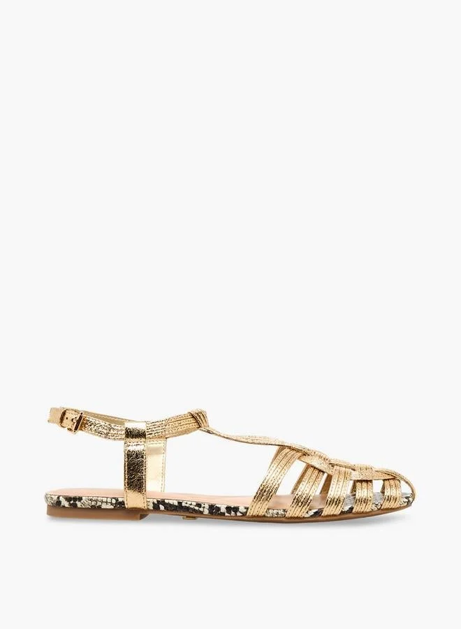 Women Textured Ankle Strap Sandals