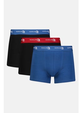 Men 3Pcs Brand Logo Boxer, Multicolor