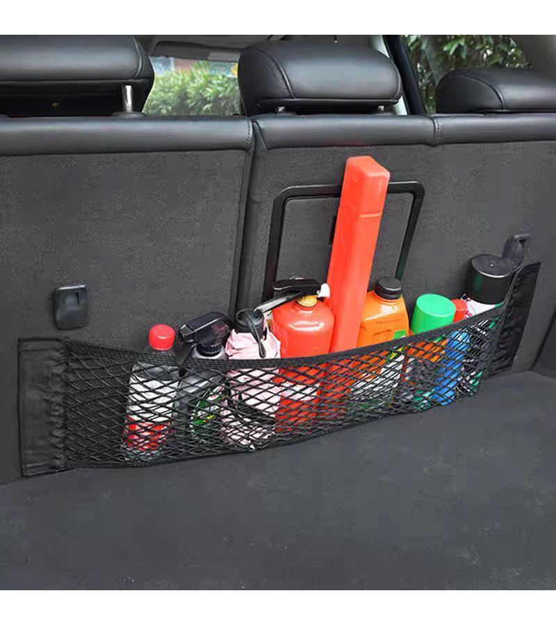 Universal Vehicle Trunk Organizer 25 30 Two Surfaces Stretchy Mesh Storage Car Seat Back Bag - Image 2