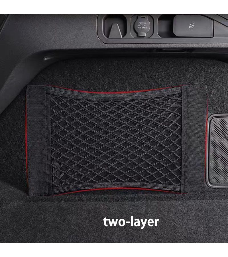 Universal Vehicle Trunk Organizer 25 30 Two Surfaces Stretchy Mesh Storage Car Seat Back Bag - Image 3