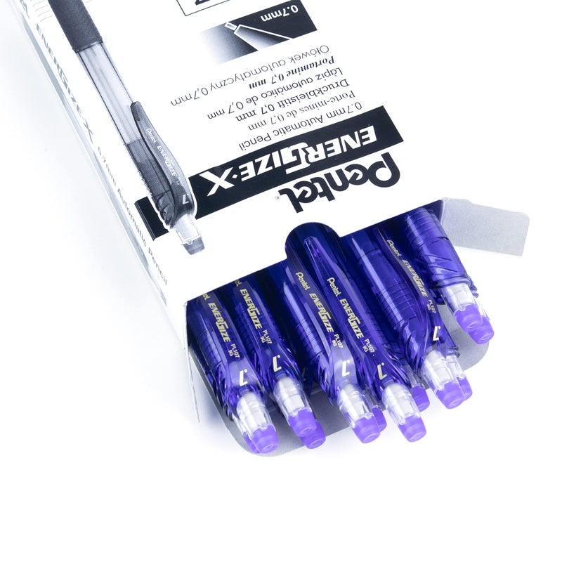 Pentel EnerGize-x Mechanical Pencil (0.7mm) Violet Barrel, Box of 12 (PL107V) - Image 3