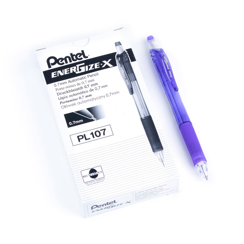 Pentel EnerGize-x Mechanical Pencil (0.7mm) Violet Barrel, Box of 12 (PL107V) - Image 1
