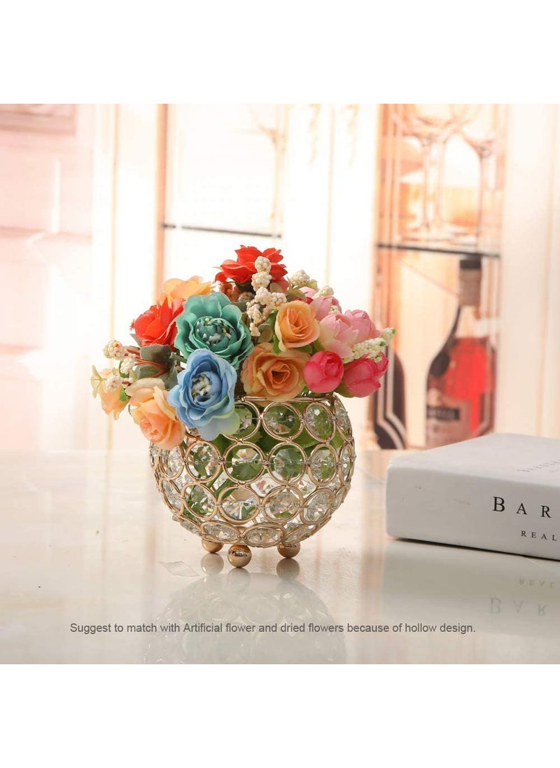 Forty Wings Forty Wings 1 Pcs Big Round Shape Crystal Tea Light Candle Holders Decorative Votive Candle Holder Table Centerpiece for Party Wedding Home Decor  - Image 4