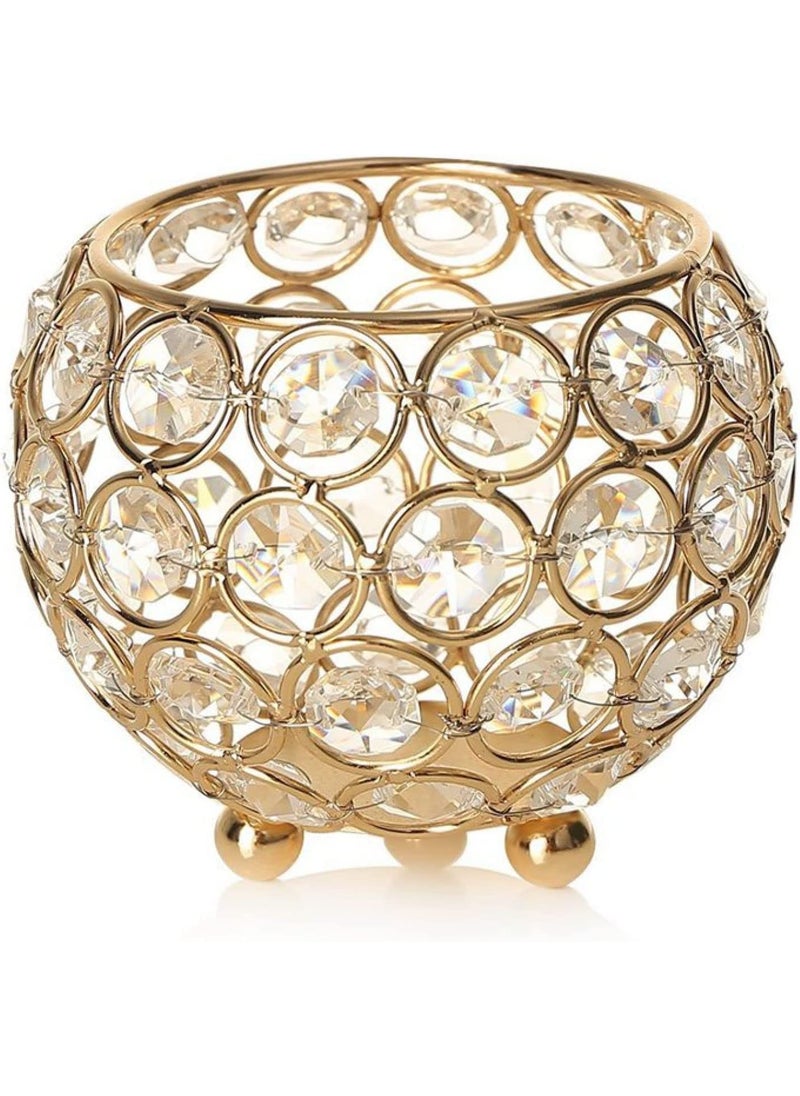 Forty Wings Forty Wings 1 Pcs Big Round Shape Crystal Tea Light Candle Holders Decorative Votive Candle Holder Table Centerpiece for Party Wedding Home Decor  - Image 1