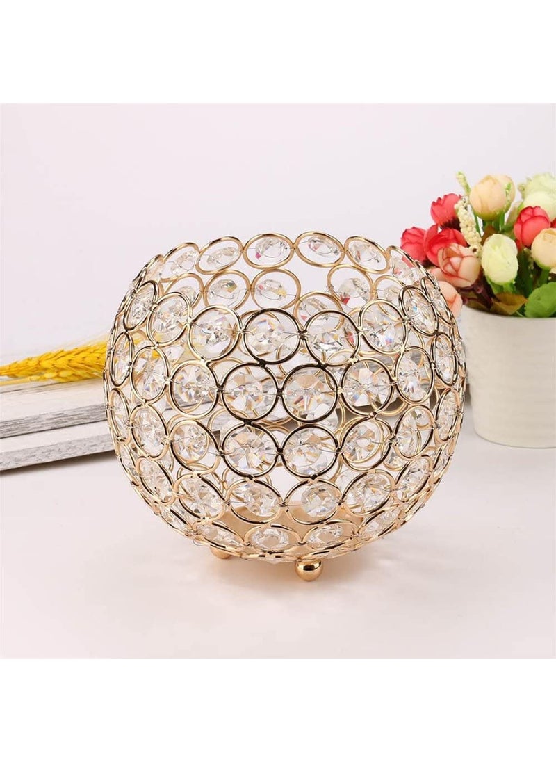 Forty Wings Forty Wings 1 Pcs Big Round Shape Crystal Tea Light Candle Holders Decorative Votive Candle Holder Table Centerpiece for Party Wedding Home Decor  - Image 3